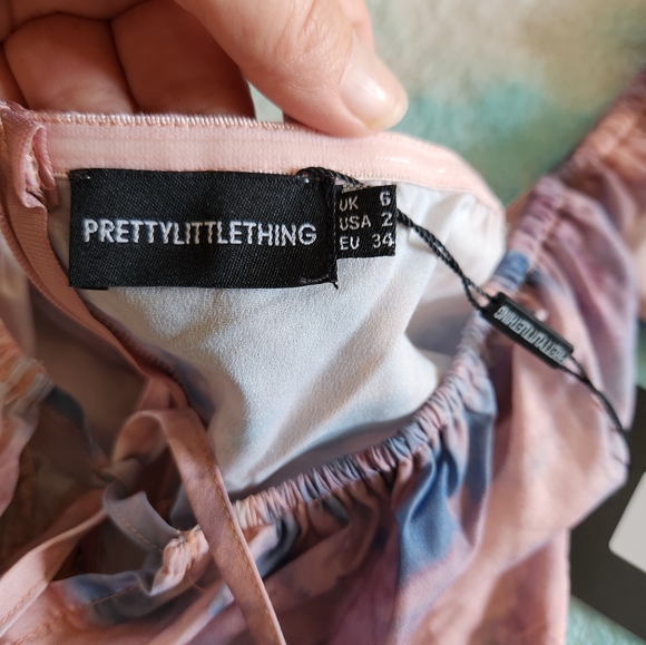 NWT Corset-top Balletcore PrettyLittleThing  Off shoulder Bodysuit Sz 2 - Picture 2 of 13